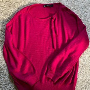 New York & Company Pullover Sweater Women's Medium Fuchsia Pink Long Sleeve